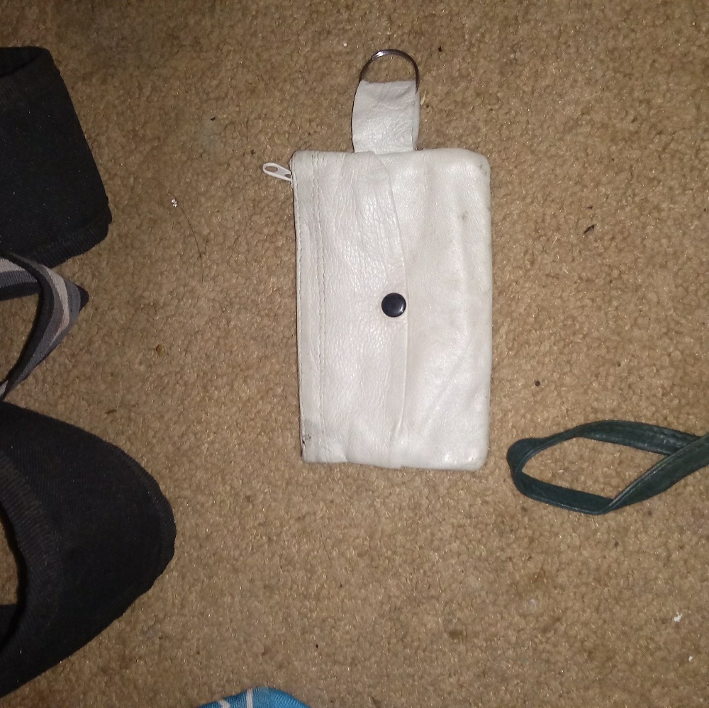Little white leather change bag